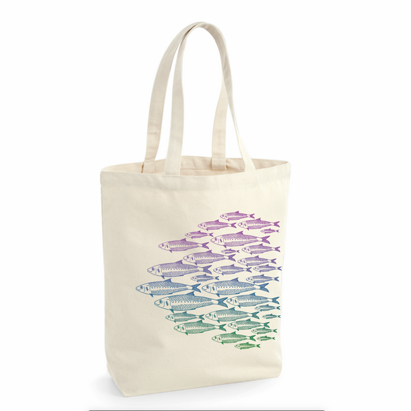 Bolso blanco con sardinas estampadas de Tossa de Mar