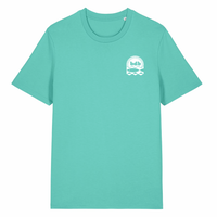 Camiseta verde parte frontal diseño blanco