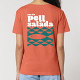 Camiseta de color coral con diseño Soc de Pell Salada I love Costa Brava
