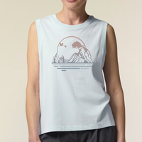 Camiseta azul claro mujer sin mangas Costa Brava