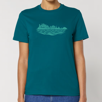 T-shirt SKYLINE · Bleu océan · unisexe
