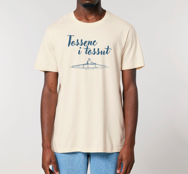 Samarreta de coto organic blanca amb text Tossenc i Tossut